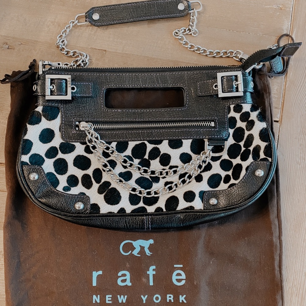 Zebra print clutch shoulder bag